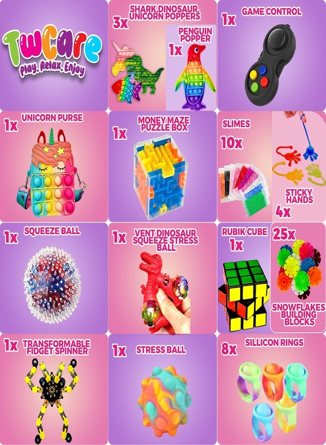 TwCare 120 Pcs Fidget Toys Pack, Pop Sensory Party Favors Set Gifts for Kids Adults Boy Girl Stocking Stuffers Autistic Bulk Goodie Bag Filler Treasure Box Classroom Prizes School - Image 4